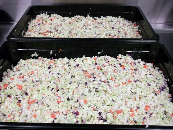 Juneau students ate Carrots and cabbage from Charlie's Produce in the Mat-Su Valley on Alaska Local Foods Day.