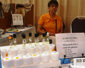 Pauline Duncan displays her devil’s club products at the Celebration Native Artists’ Market in June of 2010 in Juneau.