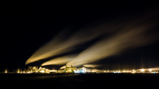 Prudhoe Bay at night.