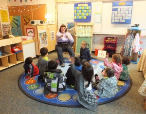 Gastineau School Head Start Tanya Roust leads a class at the Gastineau Community School.