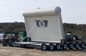 A Surge wave energy converter waits for deployment in North Carolina. A Surge WEC will be installed in Yakutat waters in 2015. (Courtesy Resolute Marine Energy)