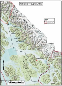 Petersburg Borough boundary map.