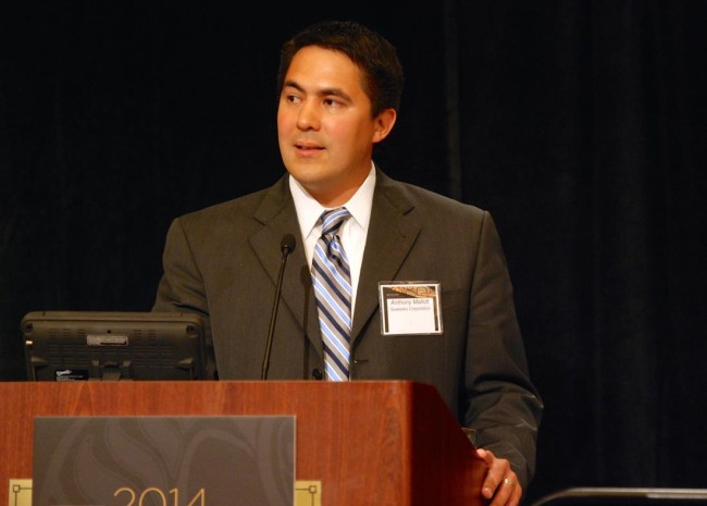 New Sealaska CEO Anthony Mallott addresses shareholders June 28 at the regional Native corporation's annual meeting near the SeaTac Airport. (Photo Courtesy Sealaska)