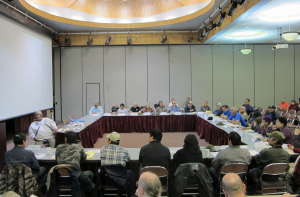 The Kuskokwim River Inter Tribal Fisheries Commission met for the first time in Bethel. (Photo by Ben Matheson / KYUK)