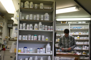 Adam Nelson says people come inquire once of twice a week what to do with prescription drugs. (Photo by Elizabeth Jenkins/KTOO)