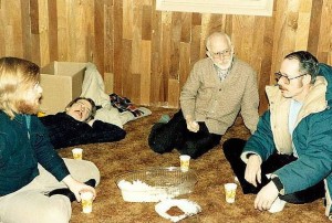 (left to right) Jay Brause, Gene Dugan, Fred Hillman and Les Baird. In 1982, the board members were moving out of the Alaska Gay & Lesbian Resource Center, which closed down. It was later revamped and named Identity, Inc. (Photo courtesy of Melissa Green)