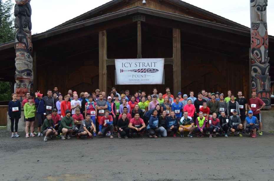 The runners just before starting the inaugural J'eet's Challenge race at Icy Strait Point. (Photo courtesy Icy Strait Point</a?)