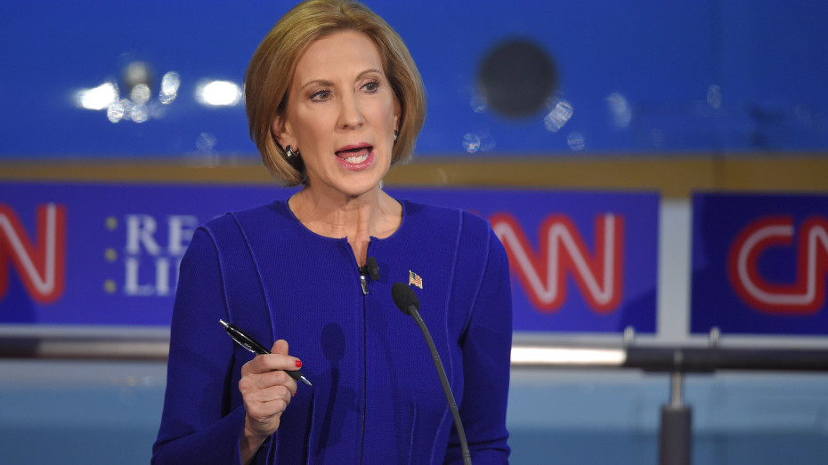 Republican presidential candidate, businesswoman Carly Fiorina speaks during the CNN Republican presidential debate at the Ronald Reagan Presidential Library and Museum on Sept. 16, 2015.