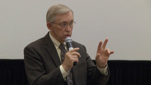 Lloyd Pendleton, director of Utah's Homeless Task Force, addresses the Alaska Coalition on Housing and Homelessness annual conference. (Video still courtesy of 360North)
