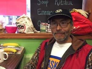 Clyde Didrickson says he's been homeless since 1981. (Photo by Lisa Phu/KTOO)