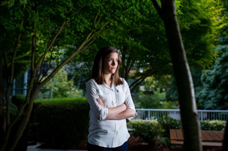 "I don't blame the University of Oregon for a rape," Laura Hanson said. "It's not their fault. I blame them for how they responded to it." (Photo by Leah Nash/ProPublica)